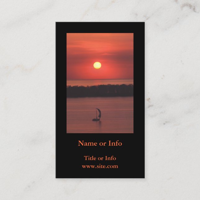 Cartão De Visita Balão de vela na foto do Sunset (Frente)