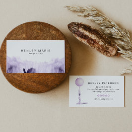 Cartão De Visita Balão do Partido das Aquarelas Purple da Lavanda S