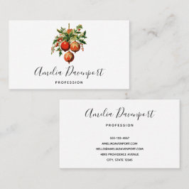 Cartão De Visita Balas de Natal Vermelhas com Holly Festivo