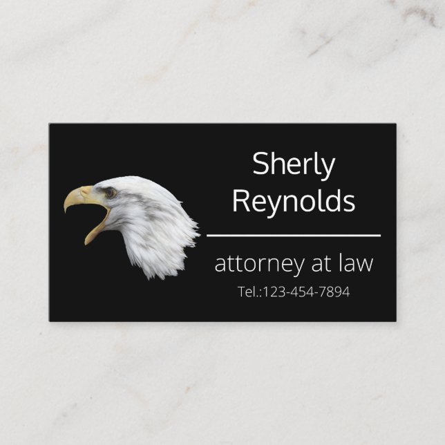 Cartão De Visita Bald Eagle elegante personalizável (Frente)