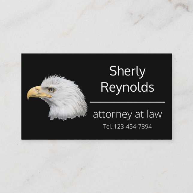 Cartão De Visita Bald Eagle - tipo personalizável (Frente)