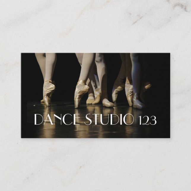 Cartão De Visita Balé Dance Instructor Studio Lessons (Frente)