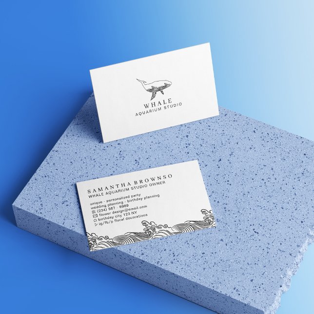 Cartão De Visita Baleia de Aquário (Aquarium Whale Business Card)