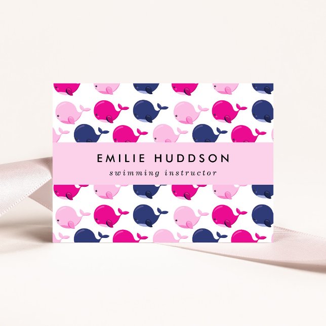 Cartão De Visita Baleias-Cuta, Instrutor de Natação, Treinador de N (Criador carregado)