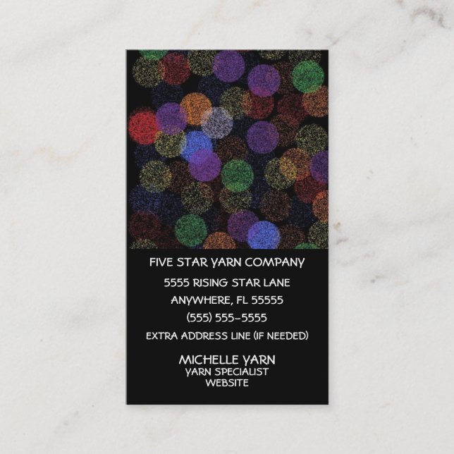 Cartão De Visita Balls of Yarn Art (Frente)
