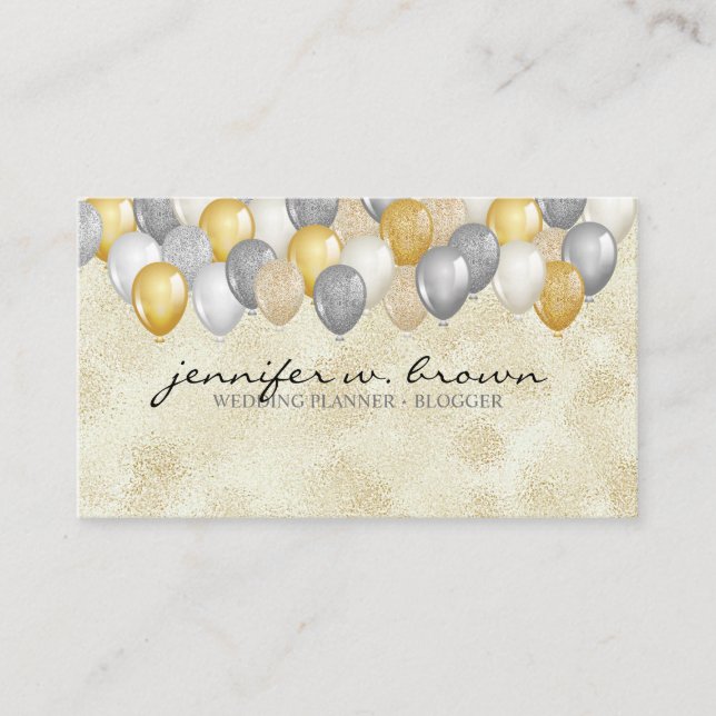 Cartão De Visita Balões de Celebração do Partido (Frente)