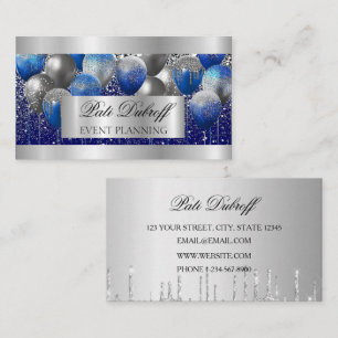 Cartão De Visita Balões de Glitter para Planejamento de Eventos e P