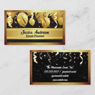 Cartão De Visita Balões do Partido de Eventos Confetti Estrelas