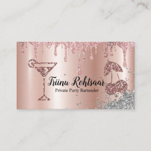 Cartão De Visita Balões Dourado Rosa Festa Chic Planejamento de Eve