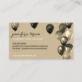 Cartão De Visita Balões Elegantes do Planejador de Eventos do Parti