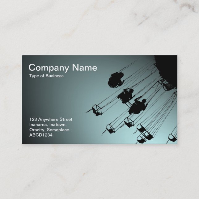 Cartão De Visita Baloiços e rotundas - Azul pálido e brilhante (Frente)