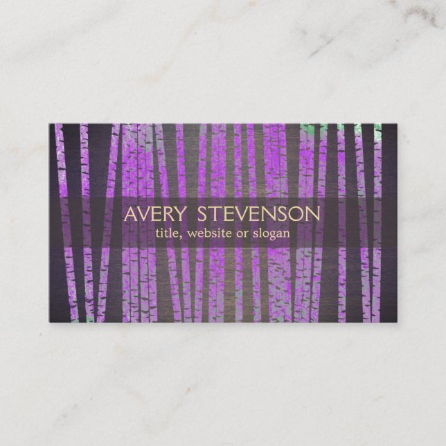 Cartão De Visita Bambu roxo Saúde Holística e Natural (Frente)