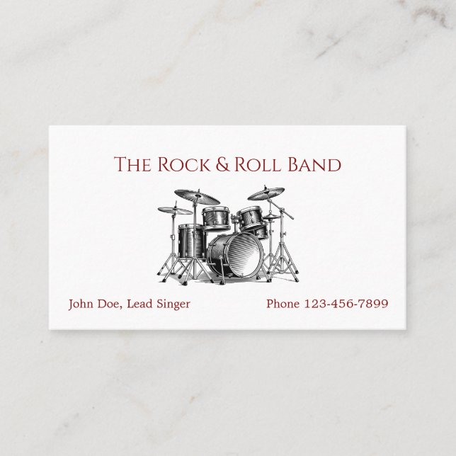 Cartão De Visita Band Musician Music Teacher Business Card (Frente)