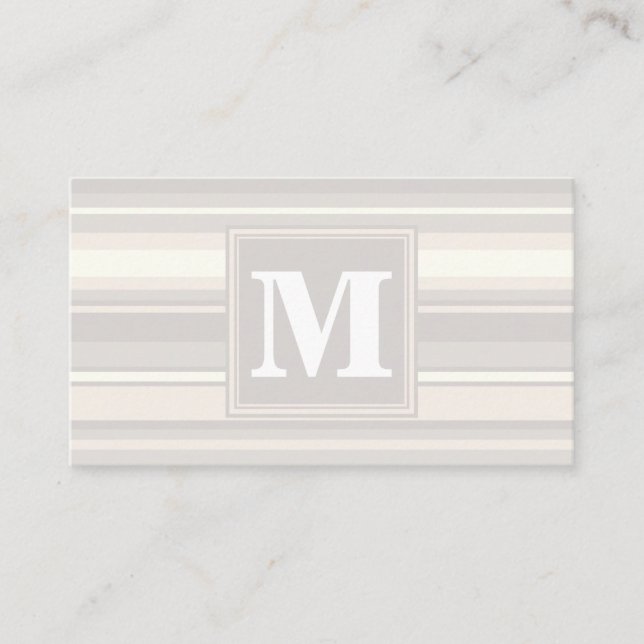 Cartão De Visita Banda bege monograma (Frente)
