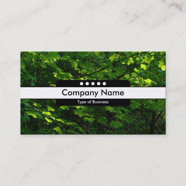 Cartão De Visita Banda central 5 pontos - Folhas de Primavera (Frente)