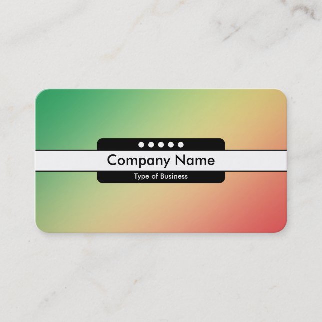 Cartão De Visita Banda central 5 pontos - Gradiente Grn, Yellw, Ver (Frente)