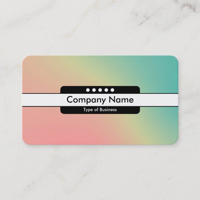 Cartão De Visita Banda central 5 pontos - Gradiente Y,M,B,R, Busin  (Frente)