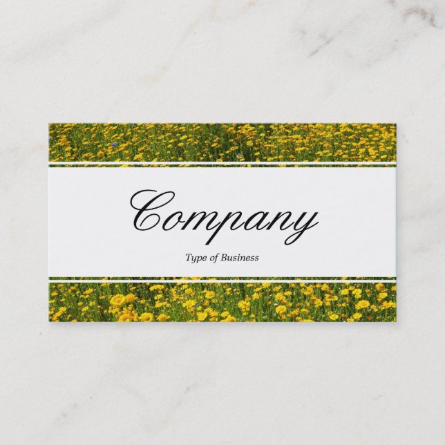 Cartão De Visita Banda central (borda) - Cama de margaridas amarela (Frente)