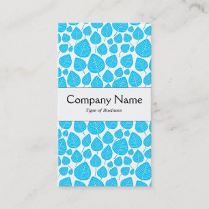 Cartão De Visita Banda central - Folhas - Azul-céu em branco