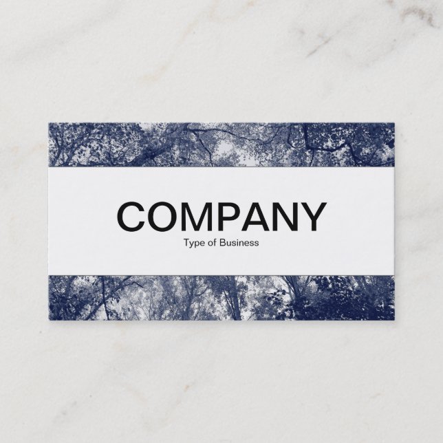 Cartão De Visita Banda central - outono azul (Frente)