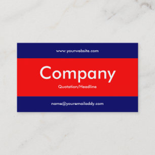Cartão De Visita Banda central v2 - Vermelho com Marinho azul