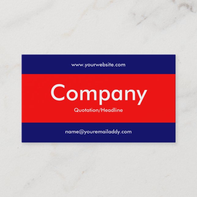 Cartão De Visita Banda central v2 - Vermelho com Marinho azul (Frente)