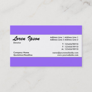 Cartão De Visita Banda central - Violeta (9966FF)