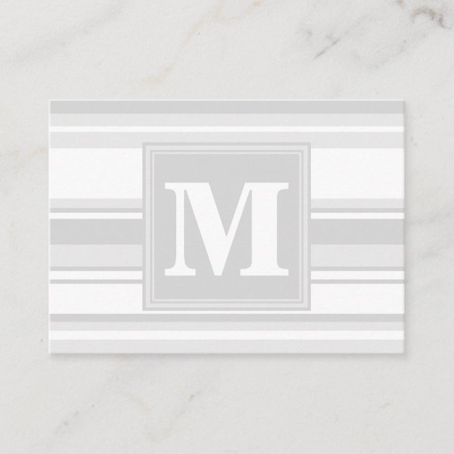 Cartão De Visita Banda de cinza leve monograma (Frente)