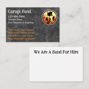 Cartão De Visita Banda de Garage de Rock N Roll