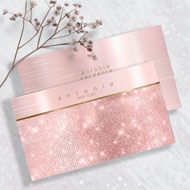 Cartão De Visita Banda de metal escovado no Rosa brilhante ID802 Do (Criador carregado)