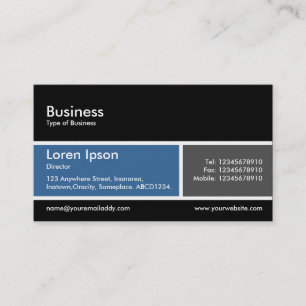 Cartão De Visita Banda dividida v2 Azul e Cinzas