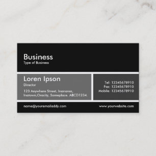 Cartão De Visita Banda dividida v2 Cinzas e Cinzas escuras