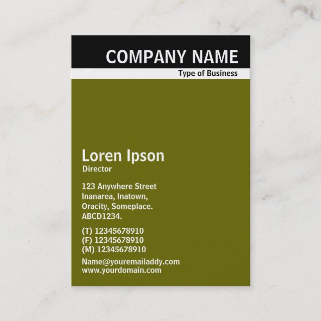 Cartão De Visita Banda do cabeçalho V - Preto com verde 66600 (Frente)