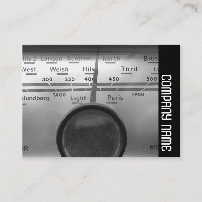 Cartão De Visita Banda lateral - Discagem rádio antiga no Reino Uni (Frente)