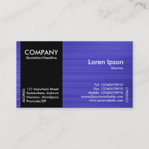 Cartão De Visita Banda Lateral Preta - Texto Bruto Azul