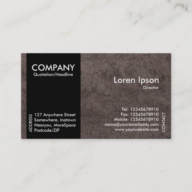 Cartão De Visita Banda lateral preta - TexturaTerra (Frente)