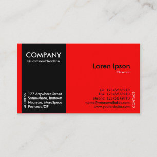 Cartão De Visita Banda lateral preta - Vermelho (FF0000)