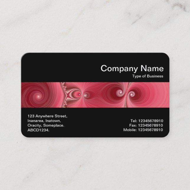 Cartão De Visita Banda média (preto) - Fractal 03 (Frente)