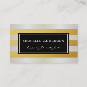 Cartão De Visita Bandas brancas sujas Douradas e Douradas