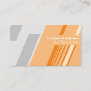 Cartão De Visita Bandas de abstrato elegantes em cinza de laranja