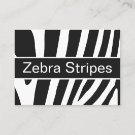 Cartão De Visita Bandas de Zebra Negra e Branca