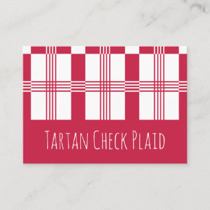Cartão De Visita Bandas Xadrezes de Verificação de Tartan Branco Ve