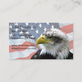 Cartão De Visita Bandeira americana da águia americana patriótica