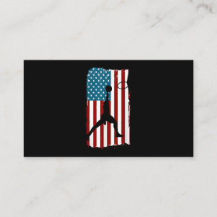 Cartão De Visita Bandeira Americana dos EUA Basquetebol Atleta Patr