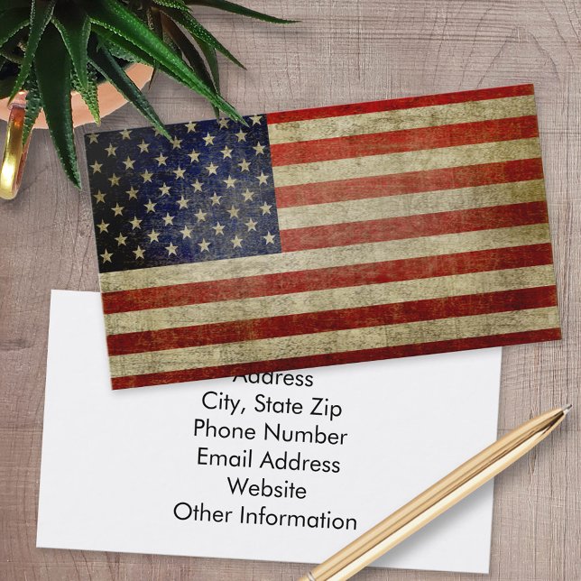 Cartão De Visita Bandeira Americana em desespero e meteorologia (Custom Business Card)