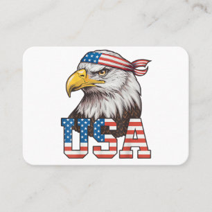 Cartão De Visita Bandeira Americana EUA Homens Mulheres Crianças Ág