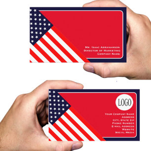 Cartão De Visita Bandeira Americana Patriótica