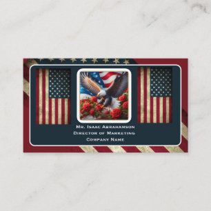 Cartão de Visita Bandeira Americana Patriótica
