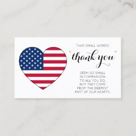 Cartão De Visita Bandeira Americana Patriótica Militar Obrigado