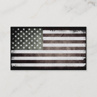 Cartão De Visita Bandeira americana preto e branco